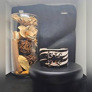 Rustic Cuff Black/White Zebra Cuff